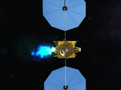 天問(wèn)二號(hào)探測(cè)器示意動(dòng)畫(huà)。(中國(guó)航天科技集團(tuán)五院供圖)